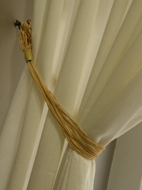 Beige Faux Leather Curtains Tie Backs Hold Backs1 Meter Etsy