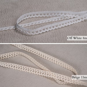 Encaje Trim Algodón Crochet Vintage Trenza Gimp Trim /1.5cm-0.59&quot; Adorno ancho ribete de encaje