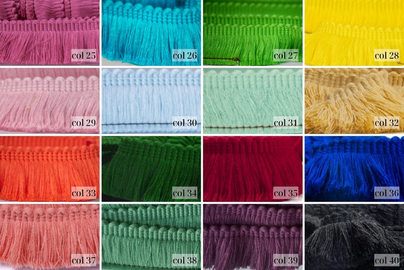 40 Colors Brush Fringe Trim 4 cm 1.57 inches width rich brush fringe trimming by the meter imagem 4