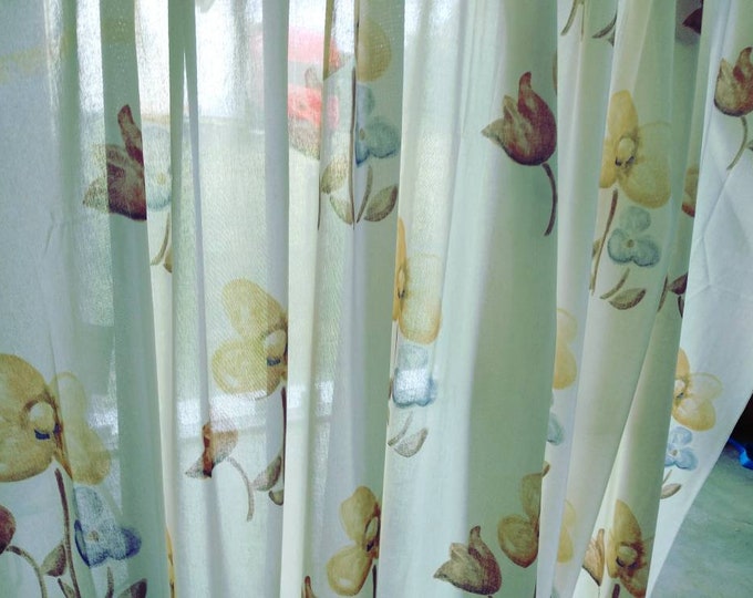 Floral printed Curtain Fabric| Double Height: 300 cm/118inches