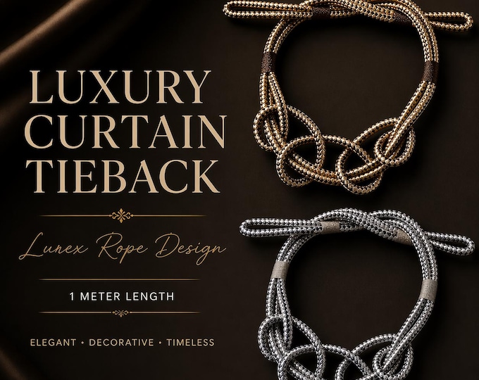 Luxury Curtain Tieback Lurex Rope | Drapery Holdback 1 Meter | Decorative Curtain Tie Back | Elegant Window Decor | Modern Curtain Accessory