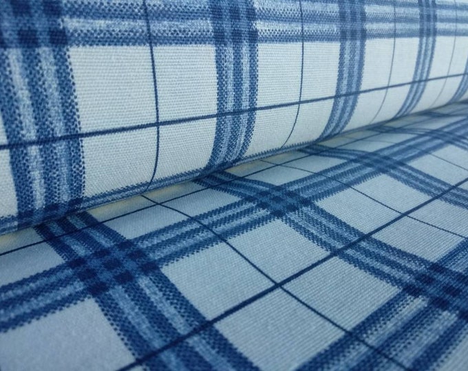 Checks 100% cotton loneta printed decoration fabric|Double Height 280cm/110inches