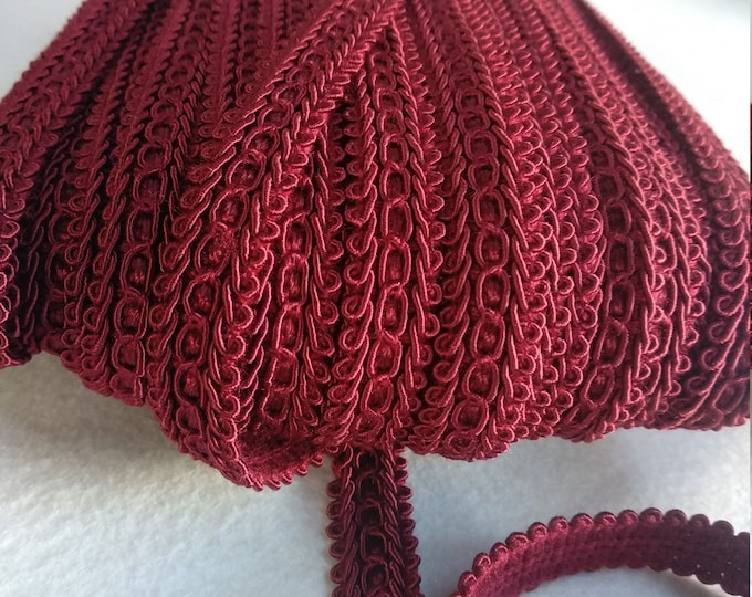 Red Bordeaux Braid Fringe Trims|1.8cm - 0.71 inches gimp braid upholstery trim