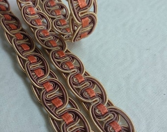 Orange Slim Braid Fransen Borte Borte Besatz Polster 1,5 cm Kordel Fransen Borte Polsterborte Geflecht Fransen Kordel Polster geflochten