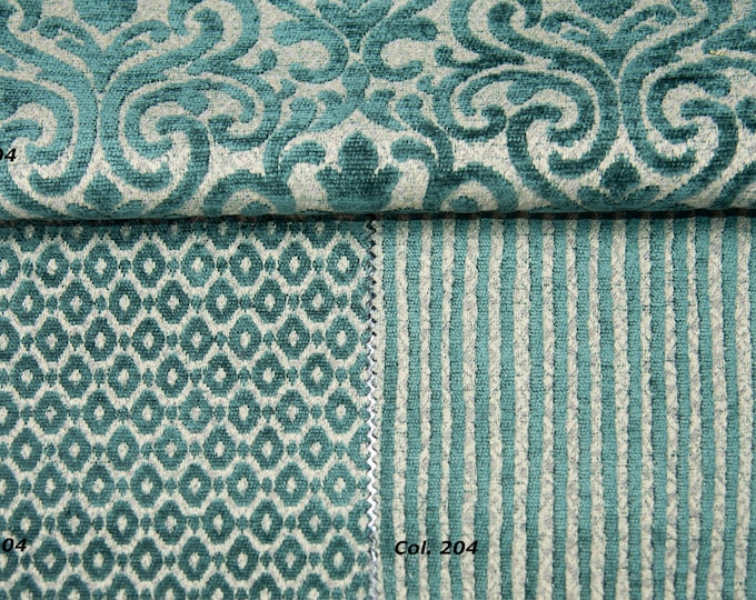 Velvet Petrol Classic Chenille Upholstery Fabric|140 cm - 55 inches width upholstery fabric