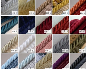 40 Colors Piping Cord| 10mm or 6mm Relax Flanged Piping Cord |Soft Twisted Upholstery Cord by the meter