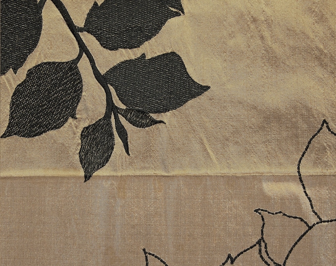 100% Silk Taffeta Curtains Embroidered Fabric | Height 140cm - 55 inches