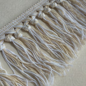 Ivory Beige Tassel Fringe Trim|14cm-5.51 inches height  drapery fringing trim