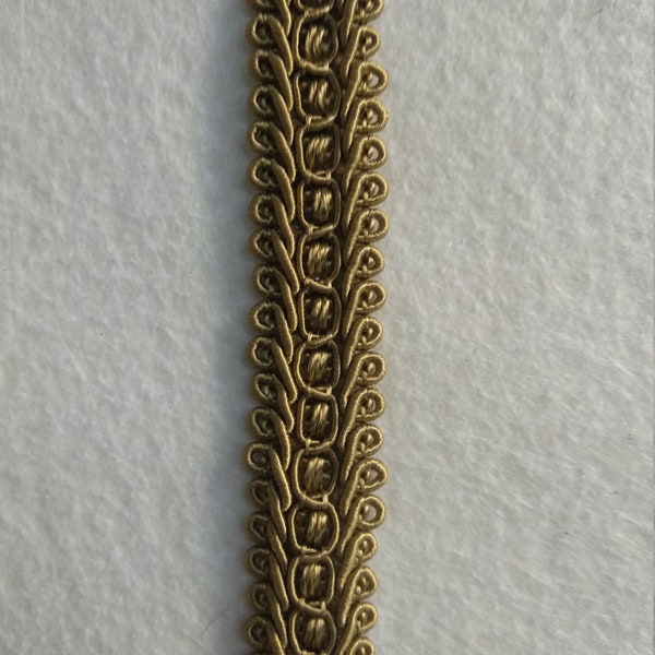 Garnitures de franges tressées en or olive|1,8 cm - garniture de rembourrage en tresse gimp de 0,71 pouces