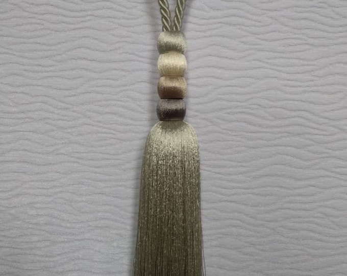 Gray beige ivory Tassel Tiebacks|Curtain tie backs.Modern Tassel Hold backs