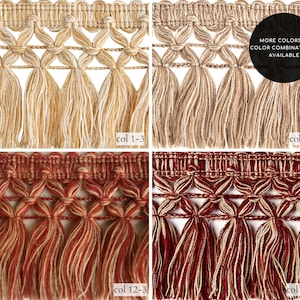 Braid Tassel Fringe Trim| 8cm - 3.15&quot; Wide Rich Tassel Fringe Tapes Lace Ribbon Trim | Dress, curtains, accesorries trim by the meter