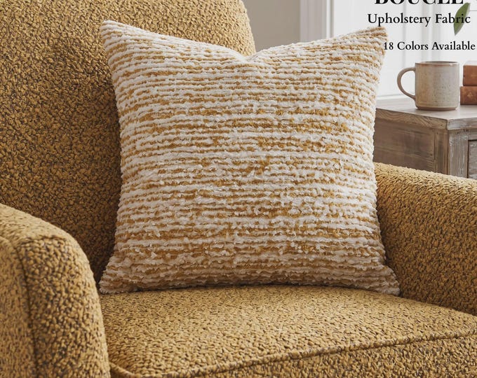 Textured Bouclé Chenille Upholstery Fabric |138cm-54" Width| Modern Upholstery Fabric for Cushions,Drapery,Sofas|Sold by the meter