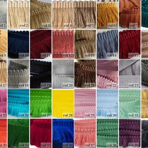 41 Colors Brush Fringe Trim | 4 cm - 1.57 inches width rich brush fringe trimming by the meter