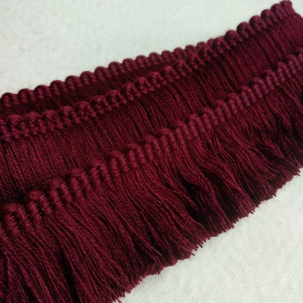 Bordeaux Brush fringe Trim | 4cm - 1.57 width decoration fringe trim by the meter