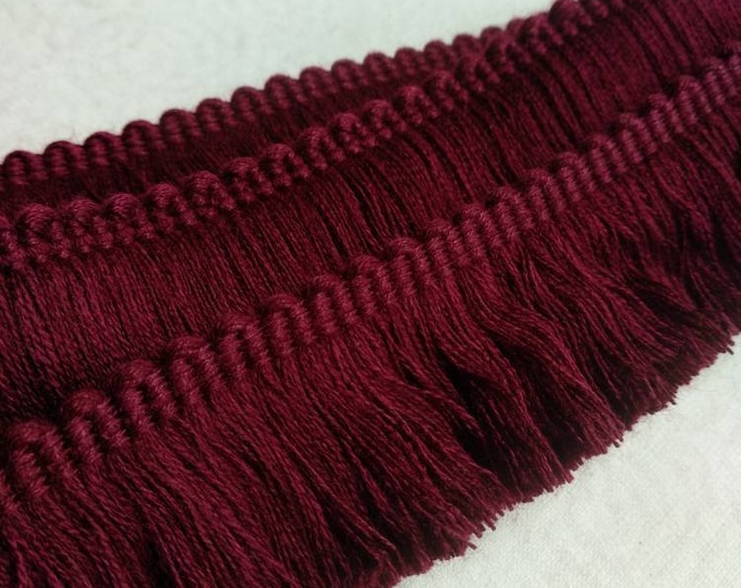 Bordeaux Brush fringe Trim | 4cm - 1.57 width decoration fringe trim by the meter