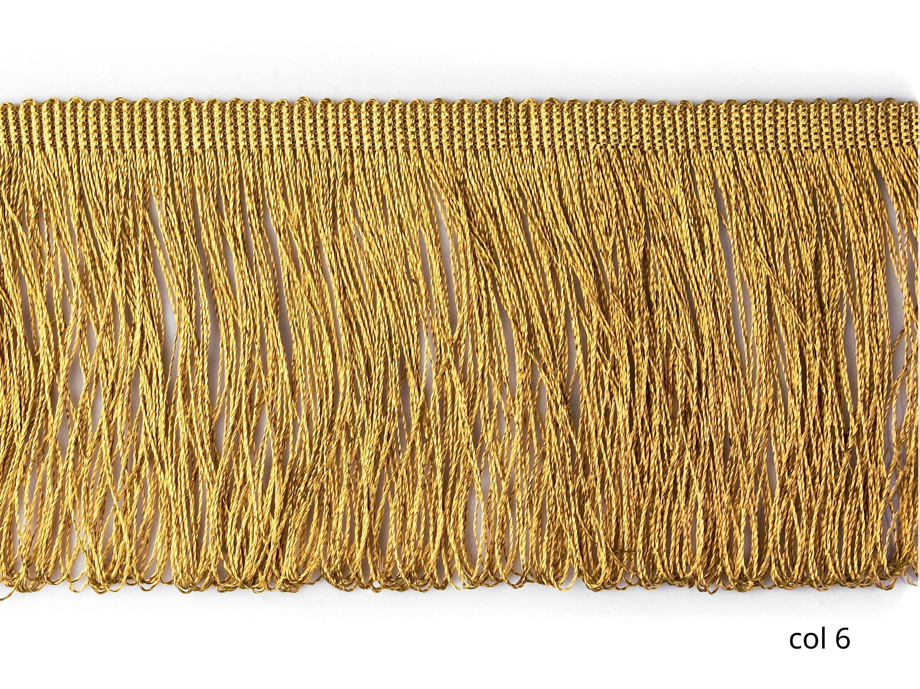 ISABELLE Vintage Gold 3 1/2 Beaded Tassel Fringe Trim / Drapery,  Upholstery, Pillows, Home Decor / by the Yard 