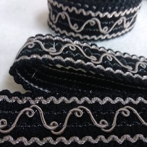 Black grey gimp fringe trimmings/2cm wide fringe gimp braid trims/home decor,fashion gimp trims braided