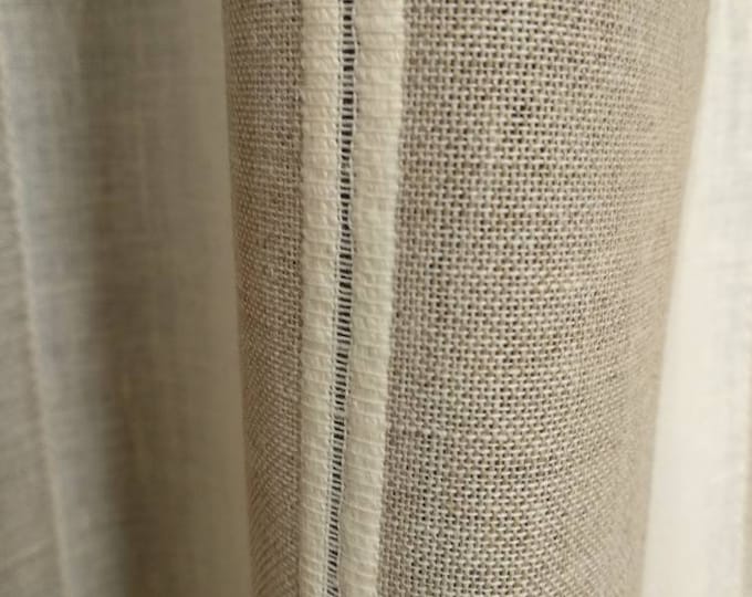 Ivory brown cotton jacquard curtain fabric| Double Height: 300 cm/118 inches