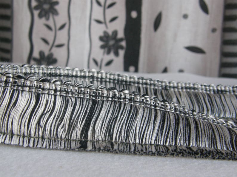 Black & White Brush Fringe Trim/4cm Width Decoration Brush Etsy