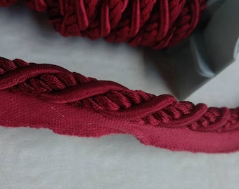 9mm-0.36" TSE Flanged Piping Cord| Red Upholstery Trim by the meter (39"/1.09yards)