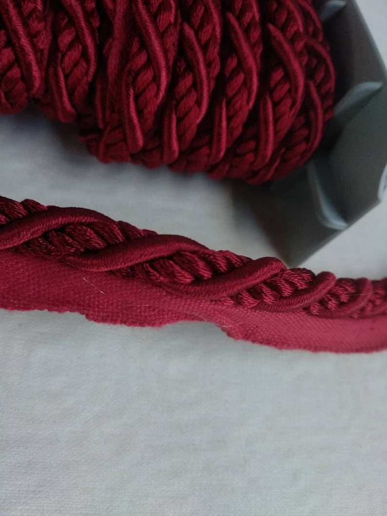 Red Cord With Lip|9mm - 0.36 inches flanged piping cord|Upholste Red Cord With Lip|9mm - 0.36 inches flanged piping cord|Upholste