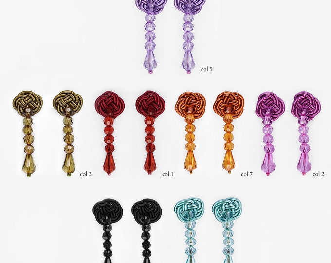 Small Beaded Tassel with Rosette | 5cm-1.96 inches Height Beaded Tassel Jewelry | Available in 7 Colors