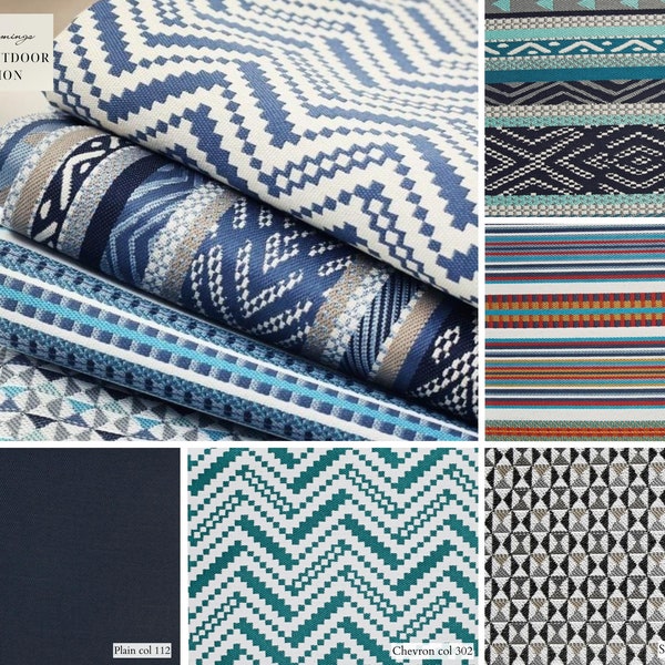 Collezione Outdoor Tessuto da tappezzeria jacquard Kilim etnico / Larghezza 140 cm-55 pollici Kilim etnico da esterno / Tessuto Boho da esterno idrorepellente