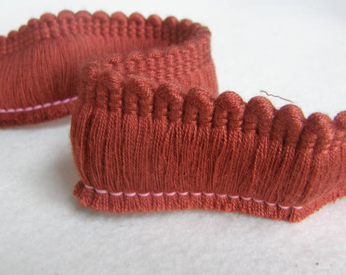Rust Brown Brush Fringe Trim | 4cm - 1.57 inches width by the meter