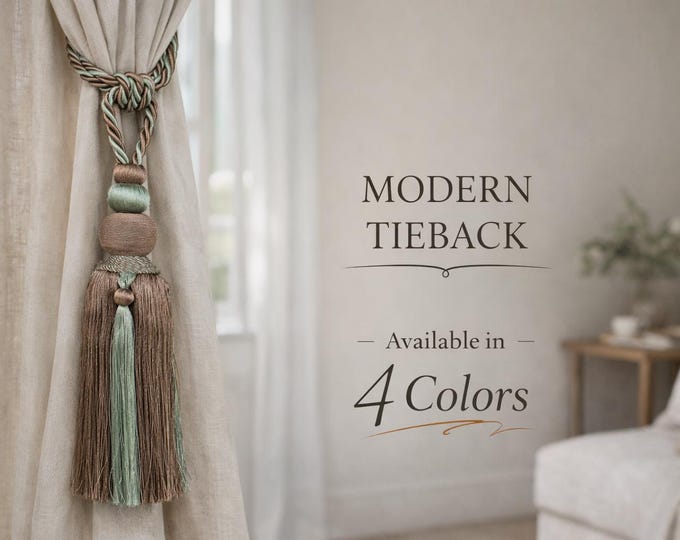 Luxury Curtain Tassel Tieback – Statement Drapery Holdback | Shiny Rayon Finish | 4 Rich Color Options