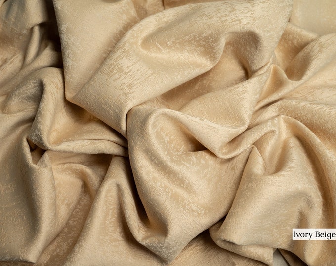 Ivory Beige jacquard Drapery Fabric|280cm-110" Double Width High Quality Fabric for curtains pillows tablecloths Sold by the meter