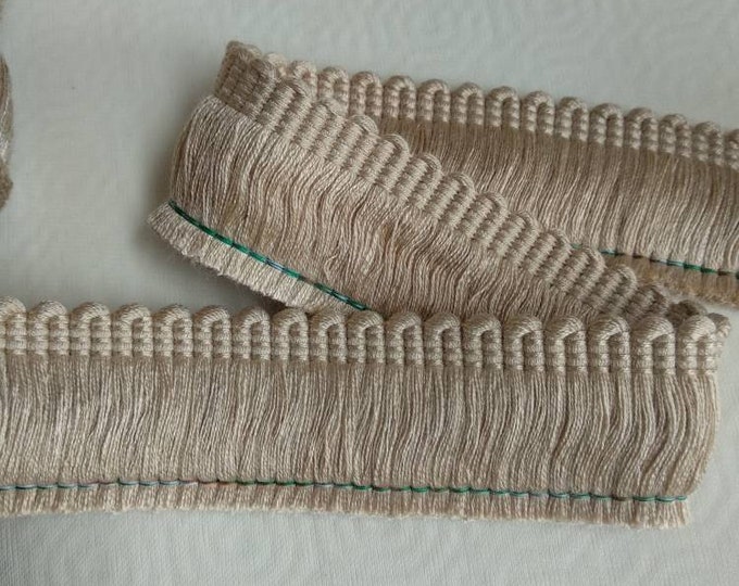 Goldish Beige Brush Fringe Trimmings Decoration Embelishment Trims| 4cm width decoration brush fringe trimming