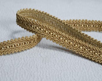 Adornos de flecos con trenza dorada/adorno de tapicería con trenza dorada de 1,8 cm (0,71 pulgadas)