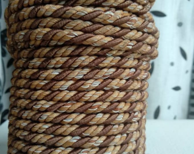 9mm - 0.36" Brown Faux Leather Piping Cord| Thick Upholstery Cord | Upholstery Supply Sold by the meter (39"/1.09yards)