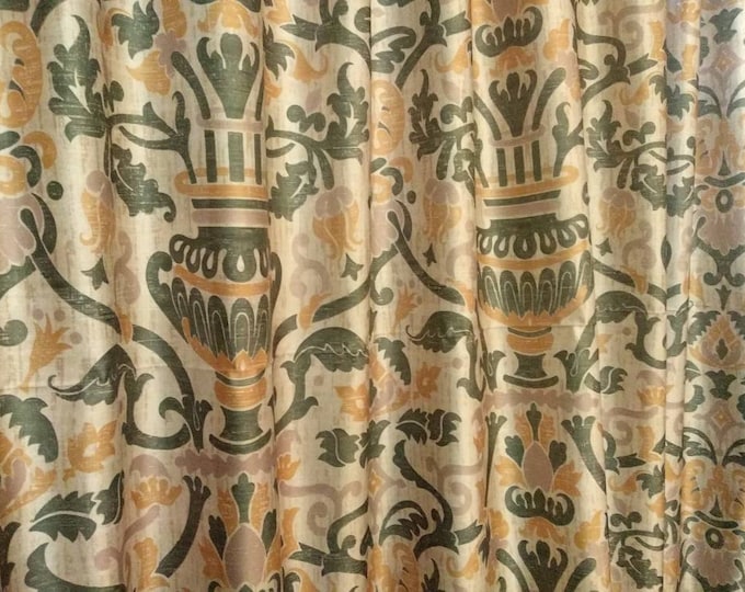 Sateen printed flowers design colorfull curtain fabric |Double Height 300 cm/118 inches
