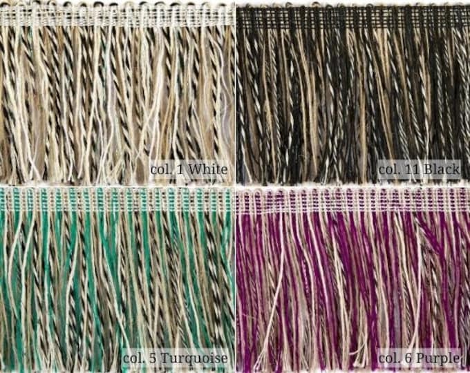 Bohemian Ethnic Fringe Trim | 8cm-3.14" width Jute Relax Metallic Yarns Chainette Fringe Trim |DIY crafts, sewing trim sold by the meter