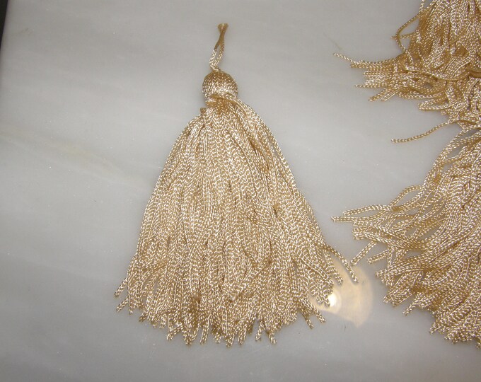 Beige Yellow Large Key Tassel Trims|9 cm - 3.54 inches Height Tassel Trims