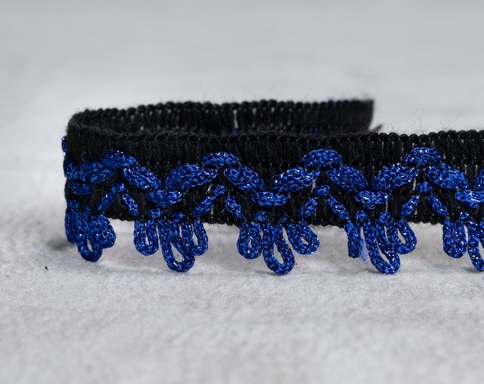 Ethnic Acrylic-Lurex Tassel gimp Fringe Trimming/Metallic braid Van Dyke design/Width 2.6cm-1.02inches/Perfect for Retro swing projects