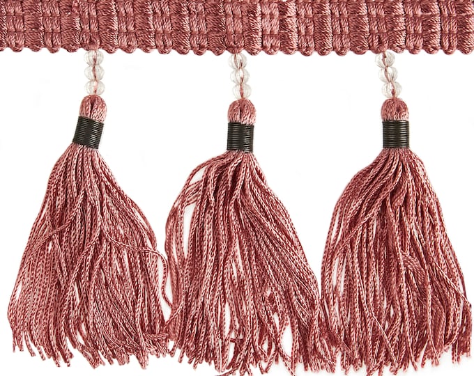 Beaded Tassel fringe With Wire & colored crystal beads|11 cm-4" moderne and particularly trim for drapery lampshades sofas ottomans crafts