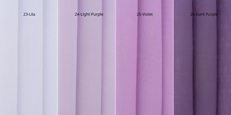 Voile 26 Vivid Color Palette Curtain FabricDouble Height 325cm-128inches wide image 9
