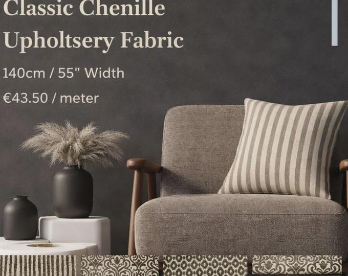 Velvet Brown Classic Chenille Upholstery Fabric|140 cm - 55 inches width upholstery fabric