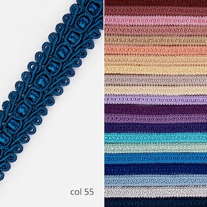 Dark Cyan Blue Braid Fringe Trims|1.8cm - 0.71 inches gimp braid upholstery trim