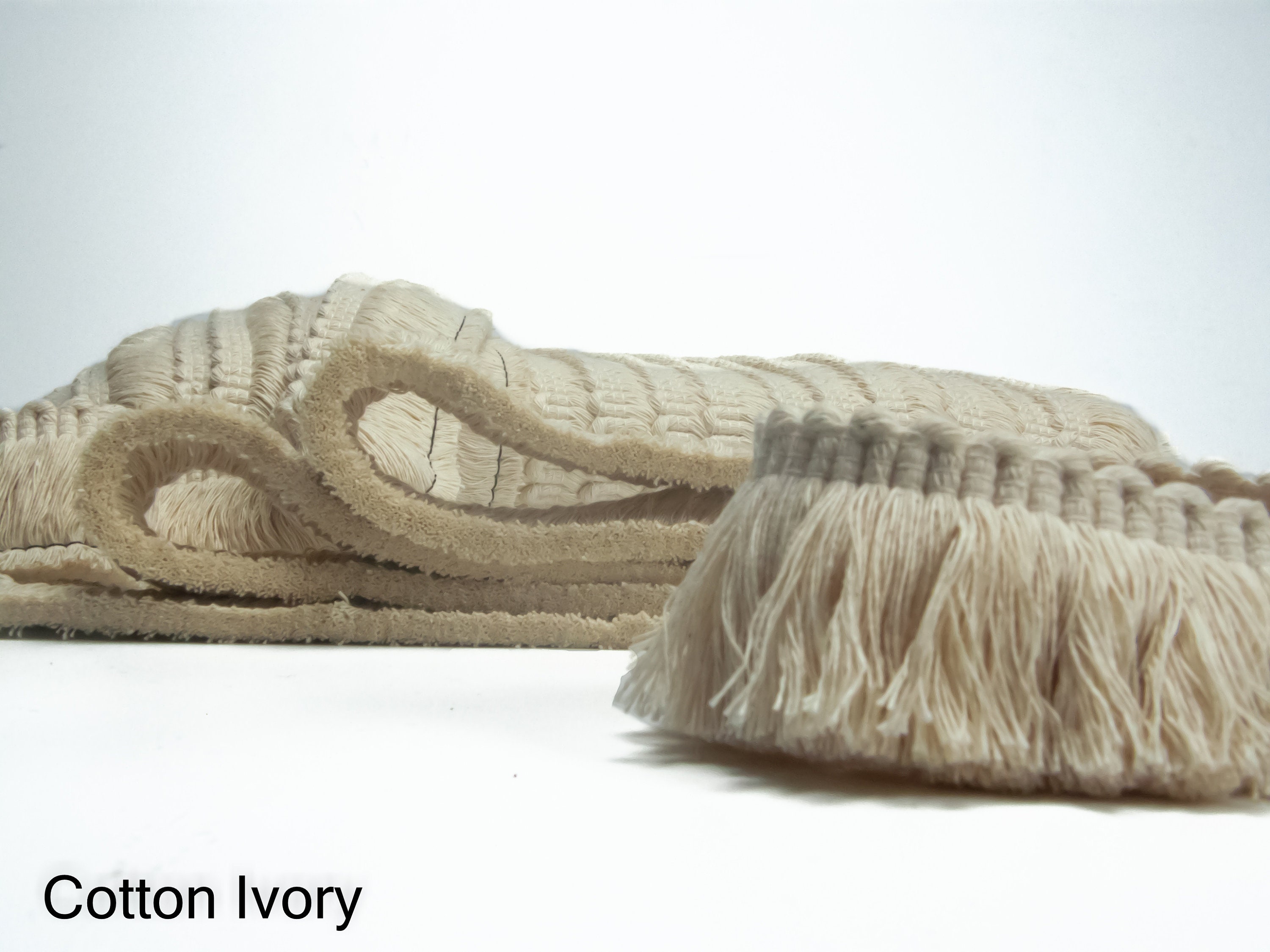 Natural Ivory 100 Cotton Brush Fringe Trim 4 Cm1.57 Inches Etsy
