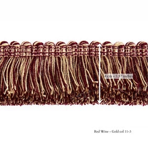 2 Toned Brush Fringe Trim 4cm-1.57inches height rich brush fringe trimming by the meter image 4