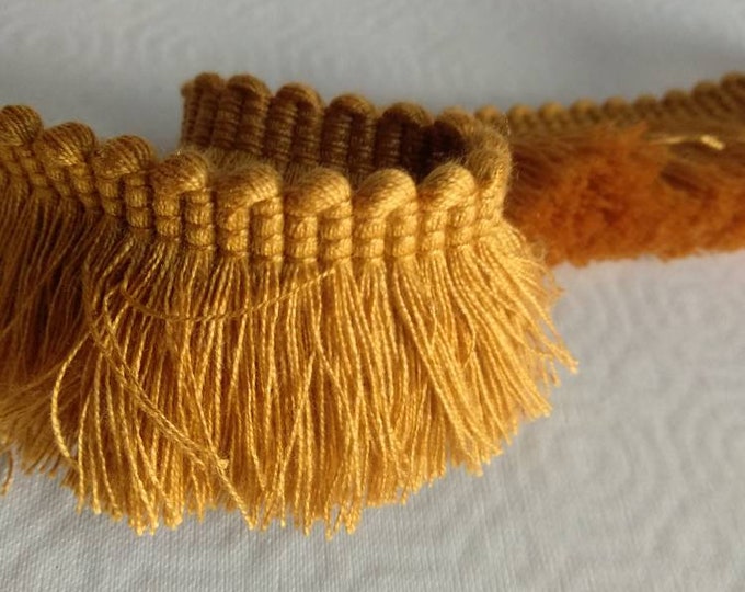 Gold Brush Fringe Trim | 4 cm - 1.57 inches width decoration fringe trim by the meter