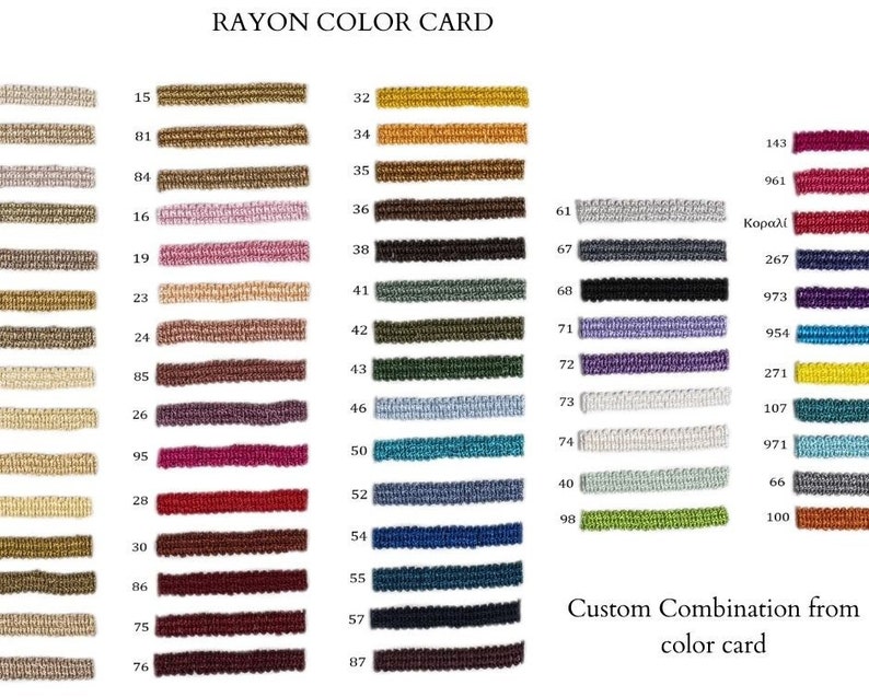 65 Colors Twisted Cord10mm or 6mm Rayon Flanged Piping Cord Upholstery Piping Cord by the meter image 10