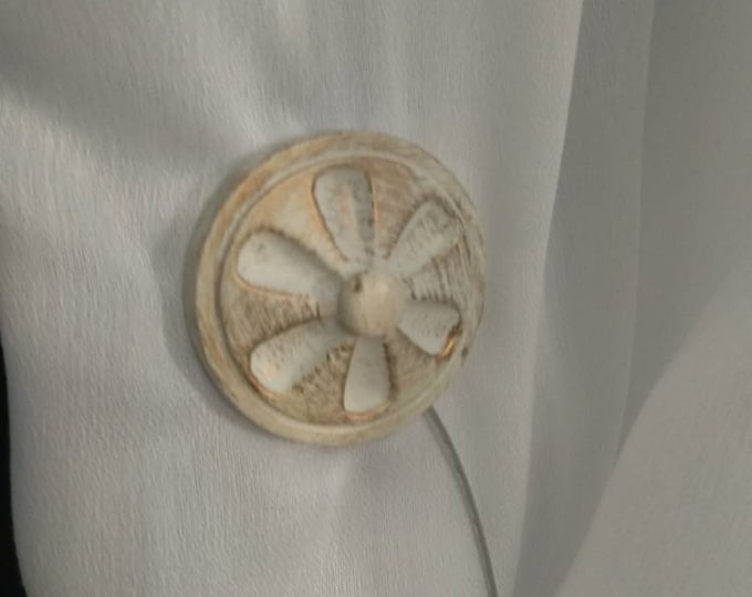Ivory gold Curtains-Drapes Magnetic Tieback - Holdback.