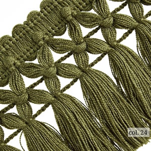 Mr. Pen Bible Fringe Trim - 10 Yards, 2.3" Wide, Boho Cotton Tassel Fringe, Olive Green