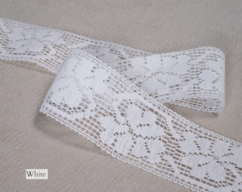 Lace Trim White Crochet Vintage Cotton |4.6cm-1.81" Width for Cushions Bags Jeans Dresses Crafts and more other sewing projects