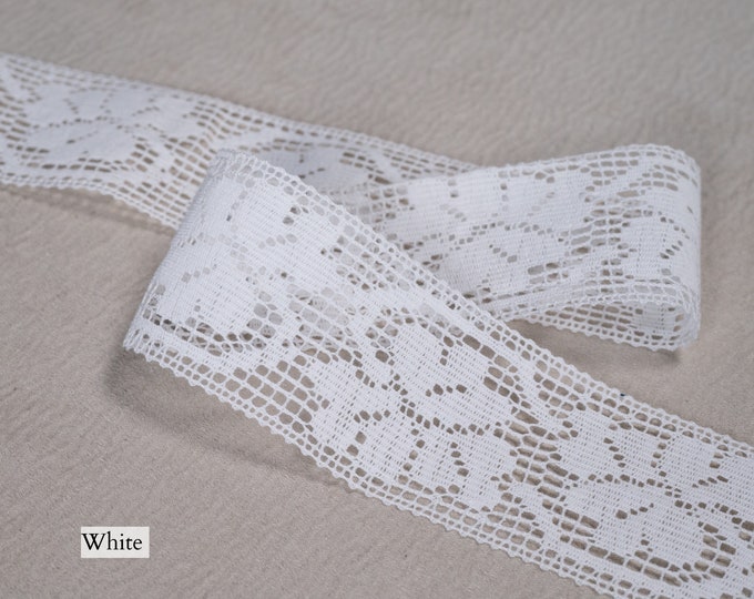 Lace Trim White Crochet Vintage Cotton |4.6cm-1.81" Width for Cushions Bags Jeans Dresses Crafts and more other sewing projects