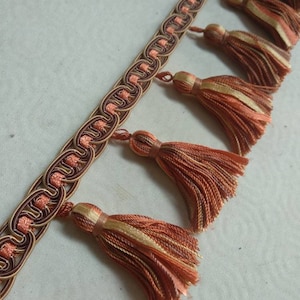 Orange Tassel Fringe Trim | 7 cm - 2.76 inches height